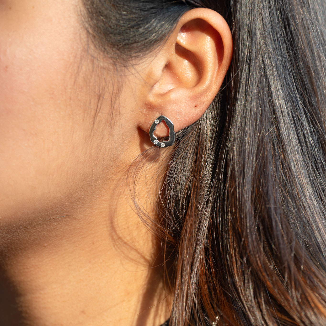 Asymmetrical Silver Earrings