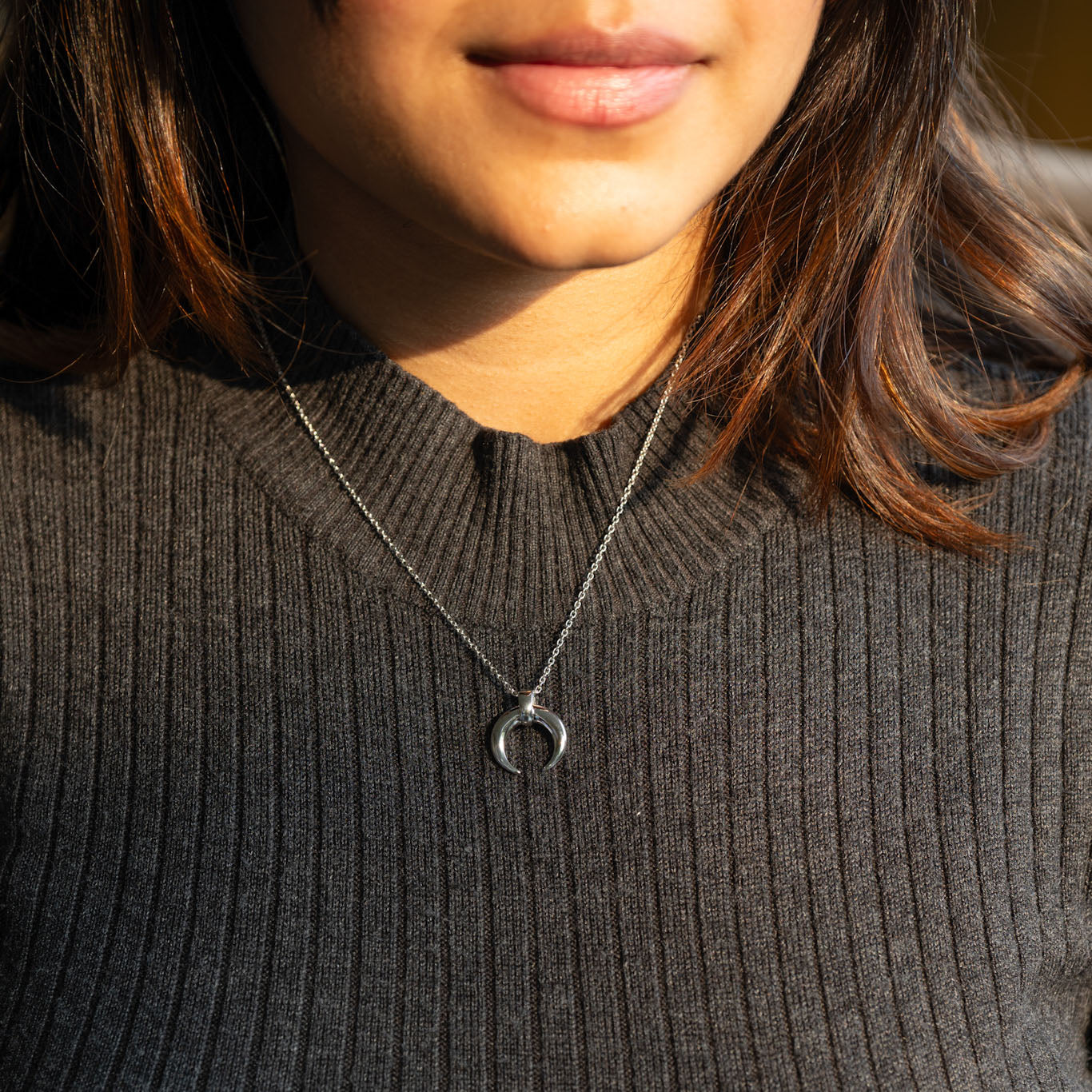 Silver Moon Neck Chain