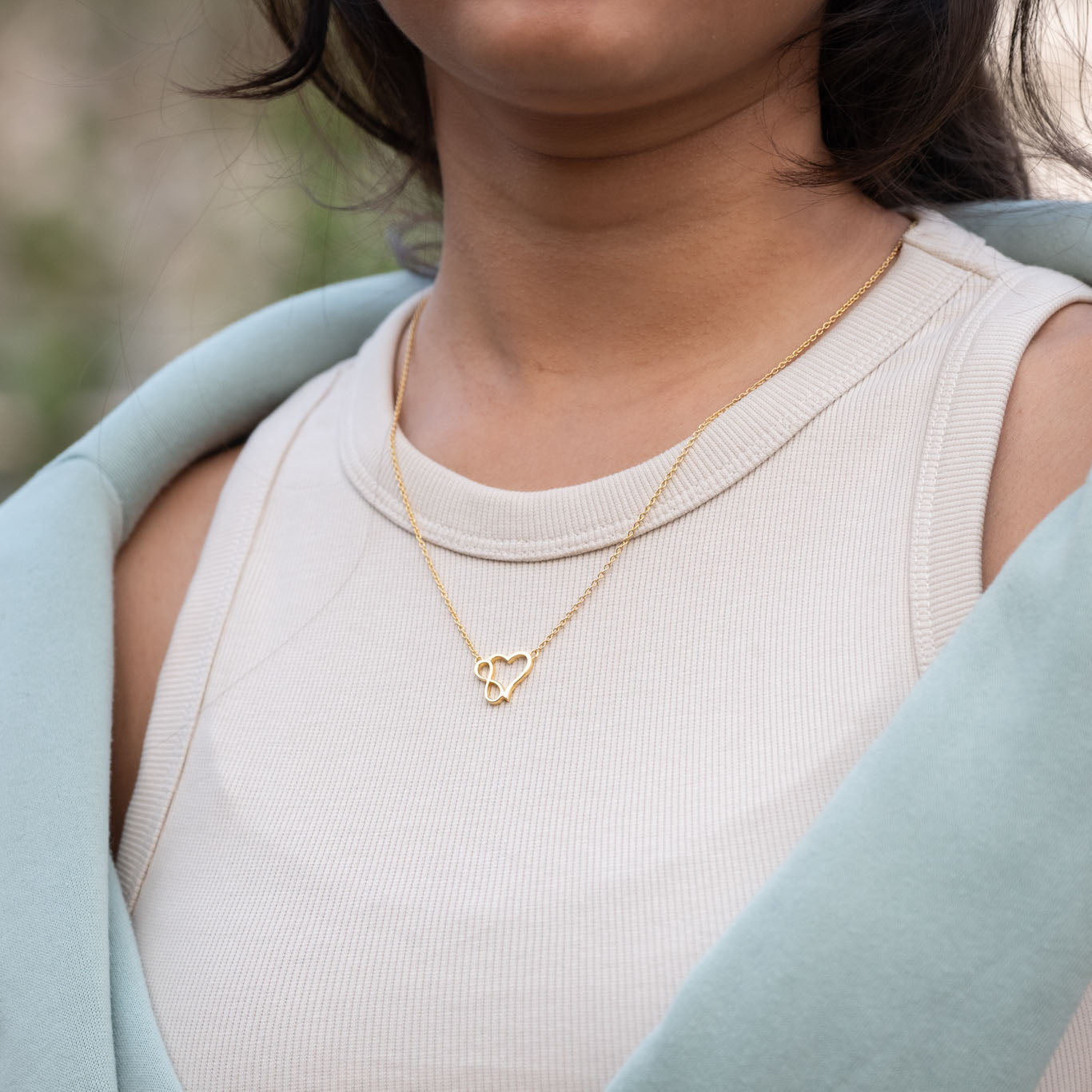 Golden Infinity Heart Neck Chain