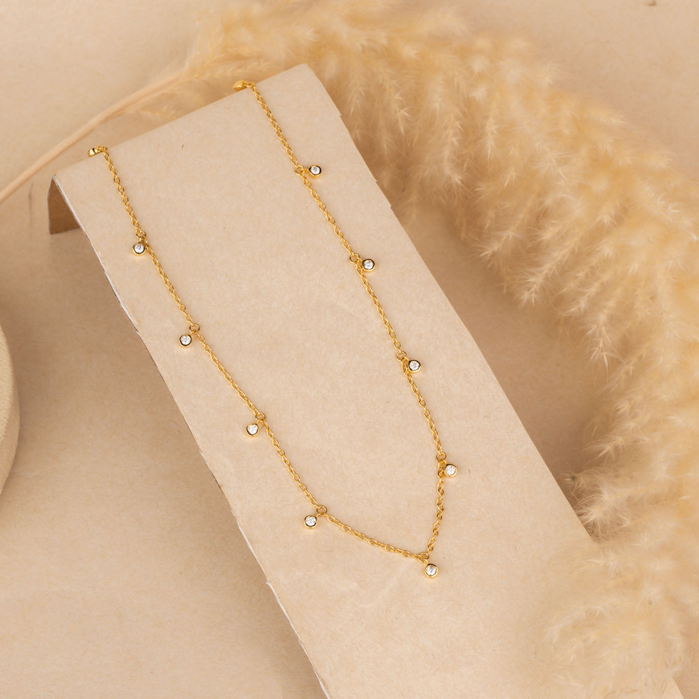Gold Dangling Stones Chain