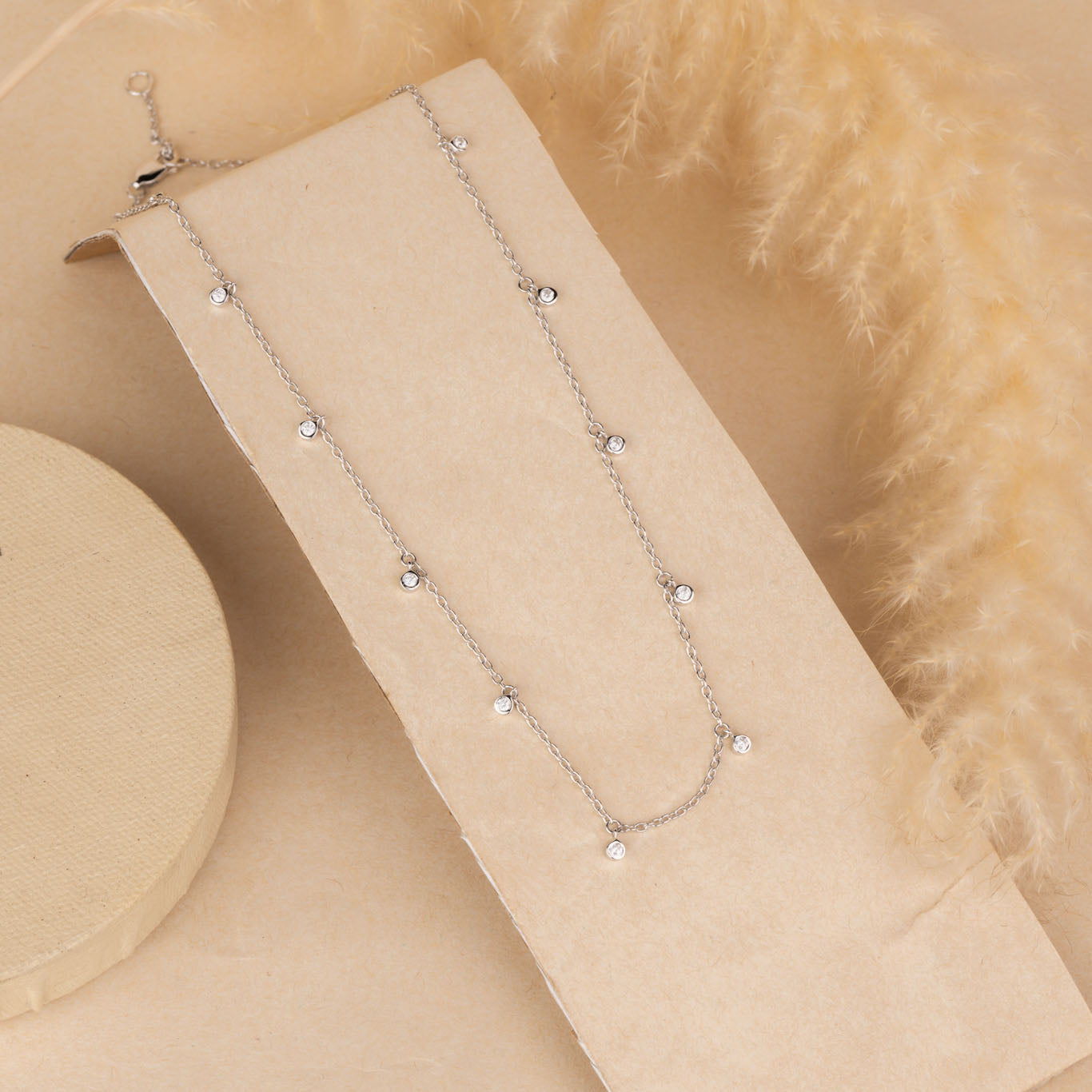 Silver Dangling Stones Chain