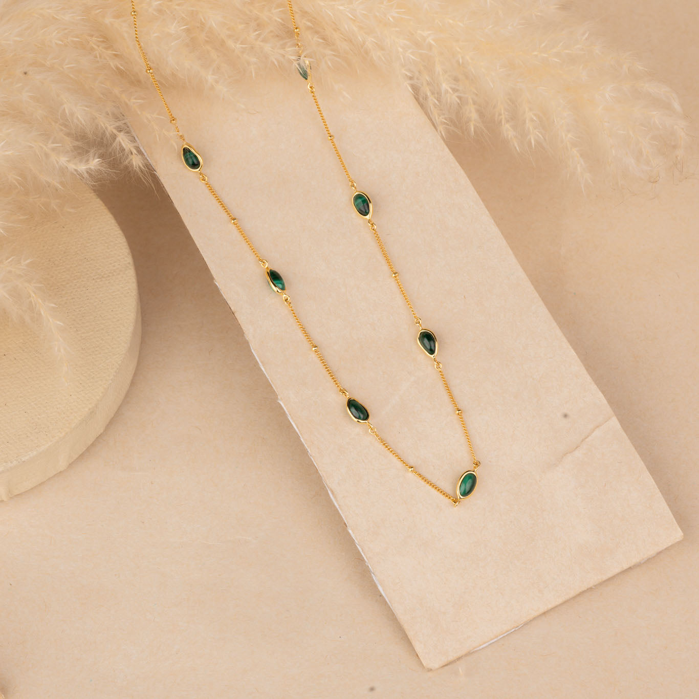 Gold Malachite Necklace