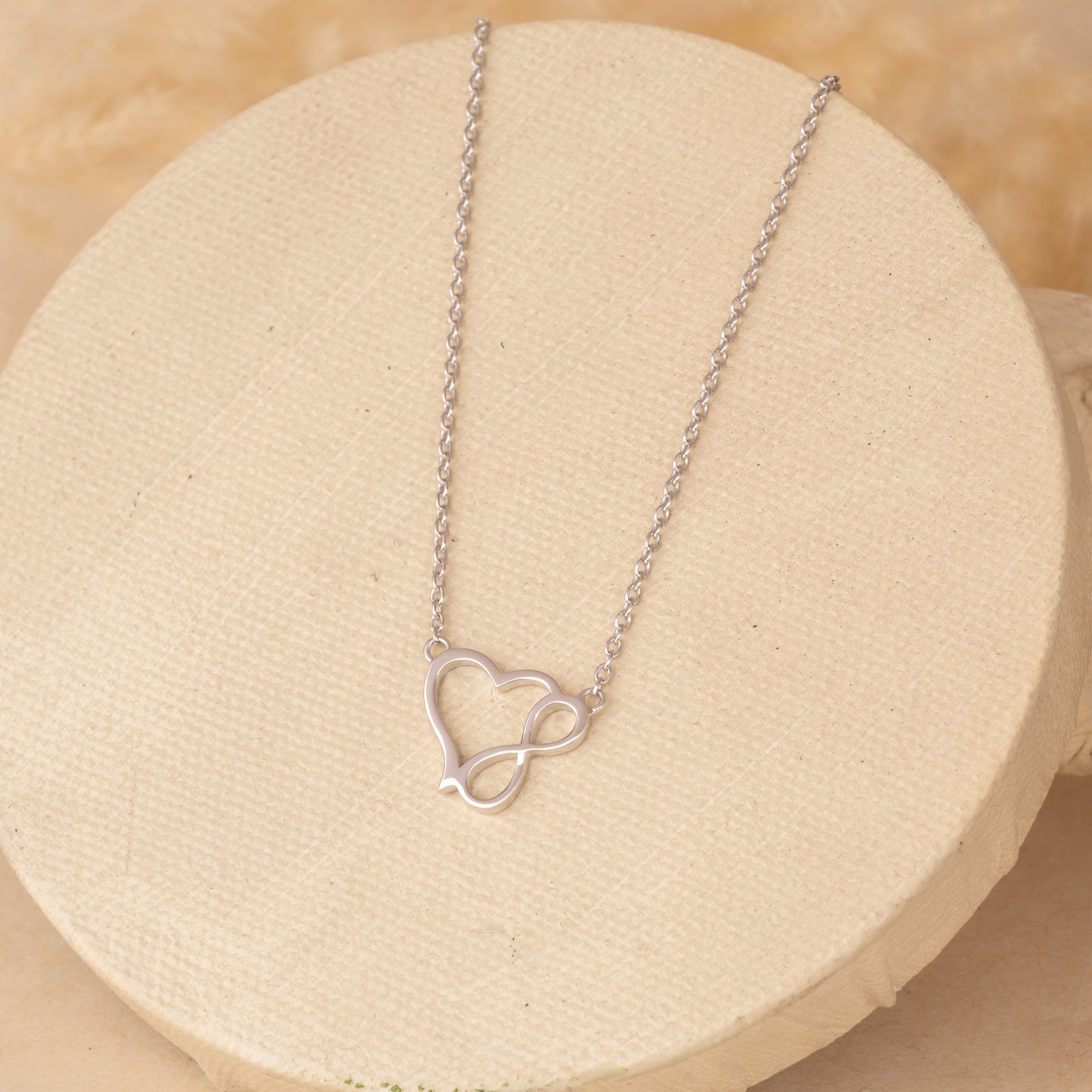 Silver Infinity Heart Neck Chain