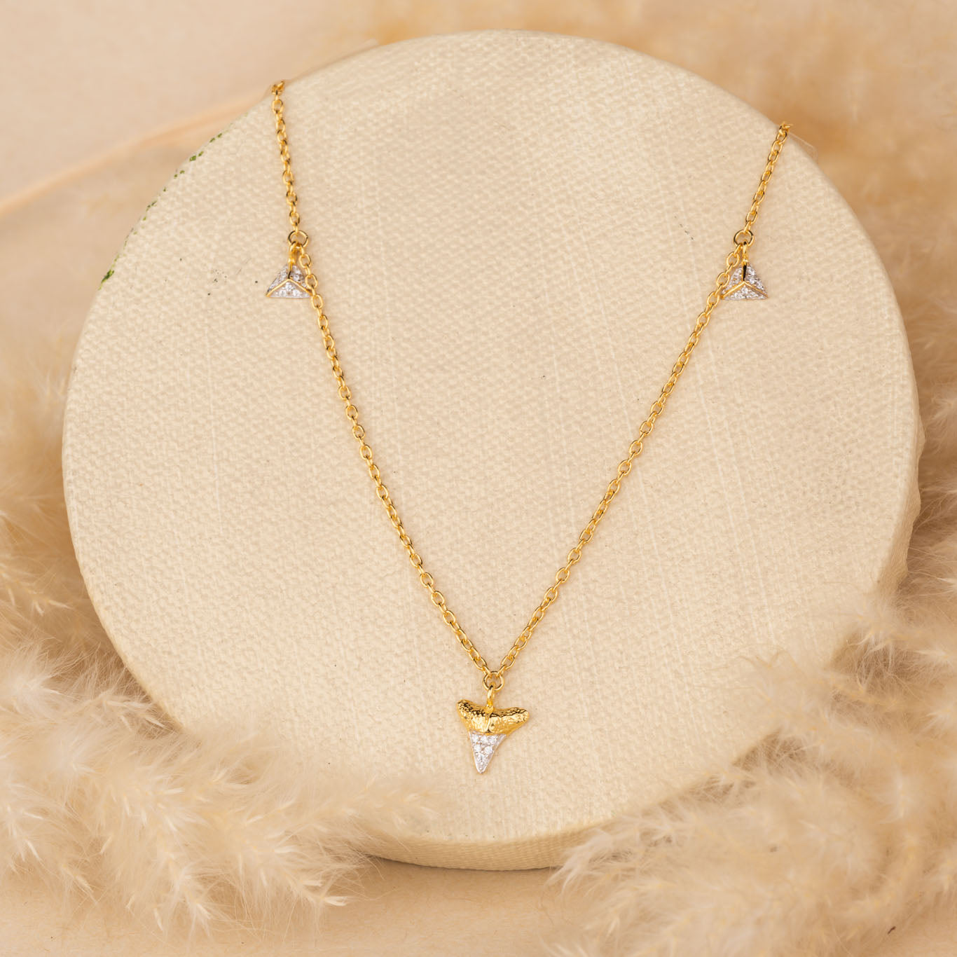 Gold Dangling Triangles Chain