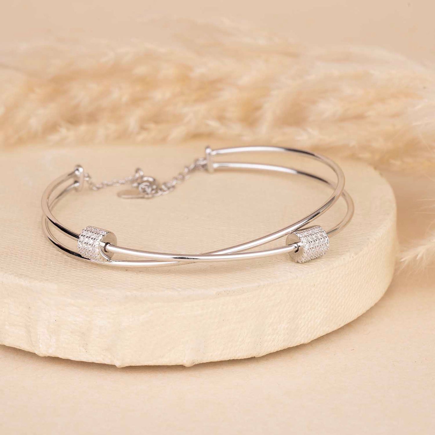 Two Lines Silver Bracelet