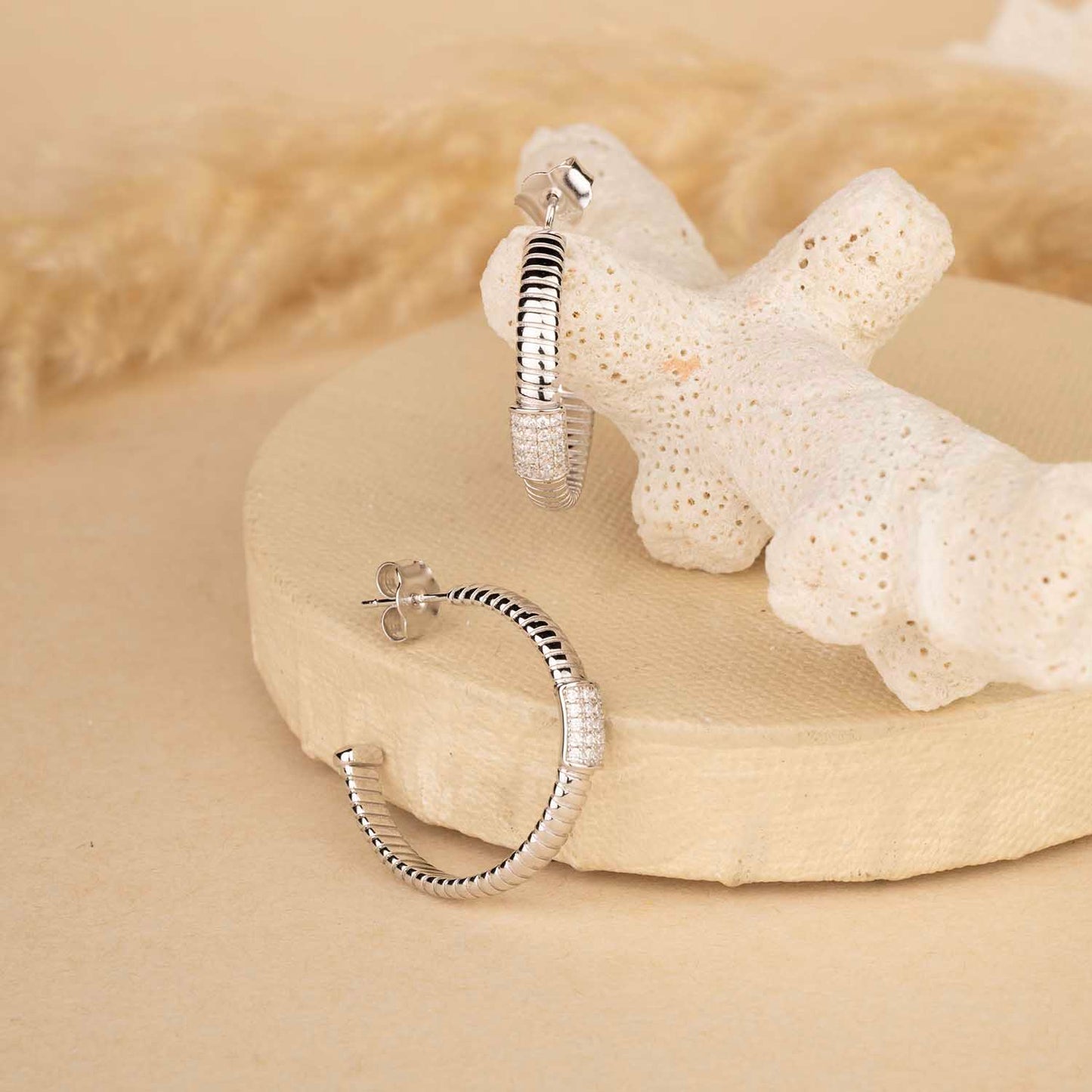 Silver CZ Hoops