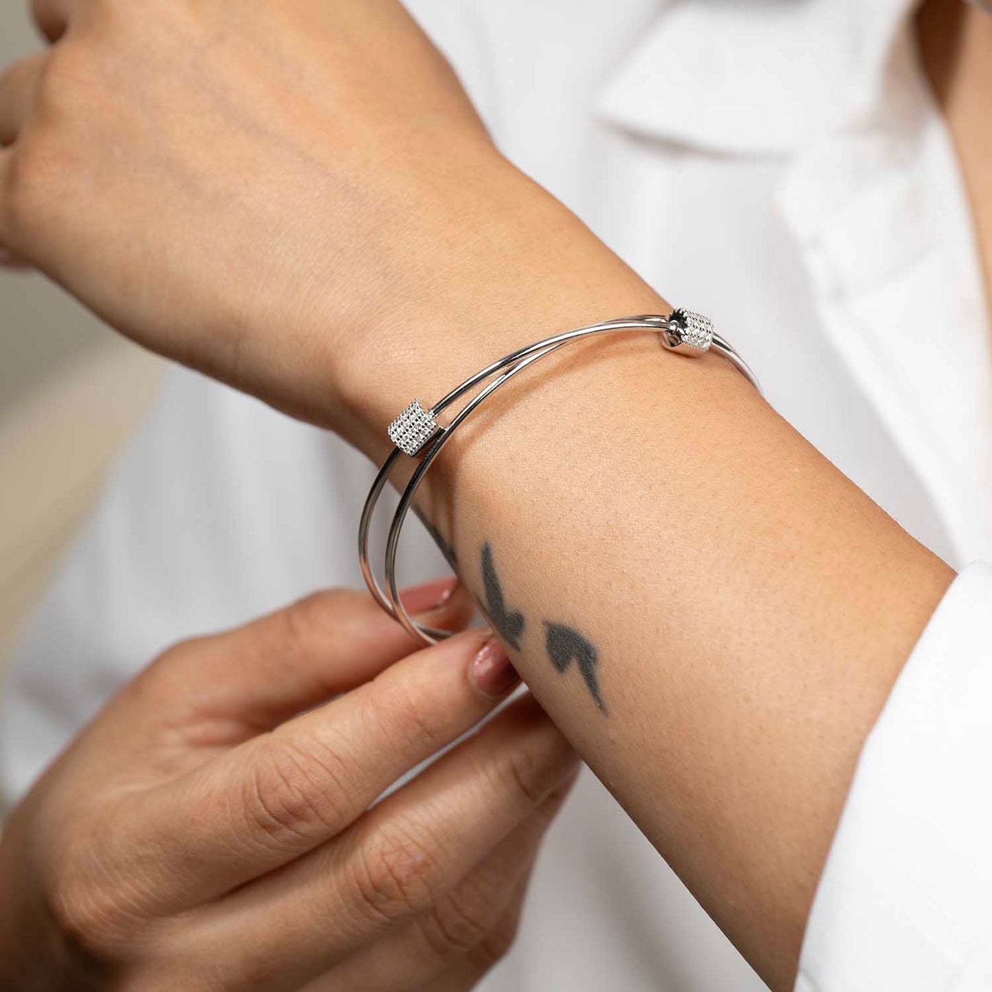Two Lines Silver Bracelet