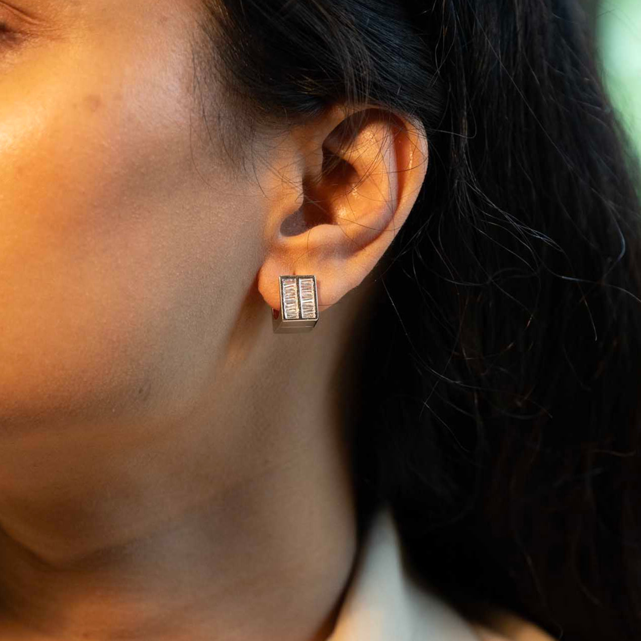 Silver CZ Hoops
