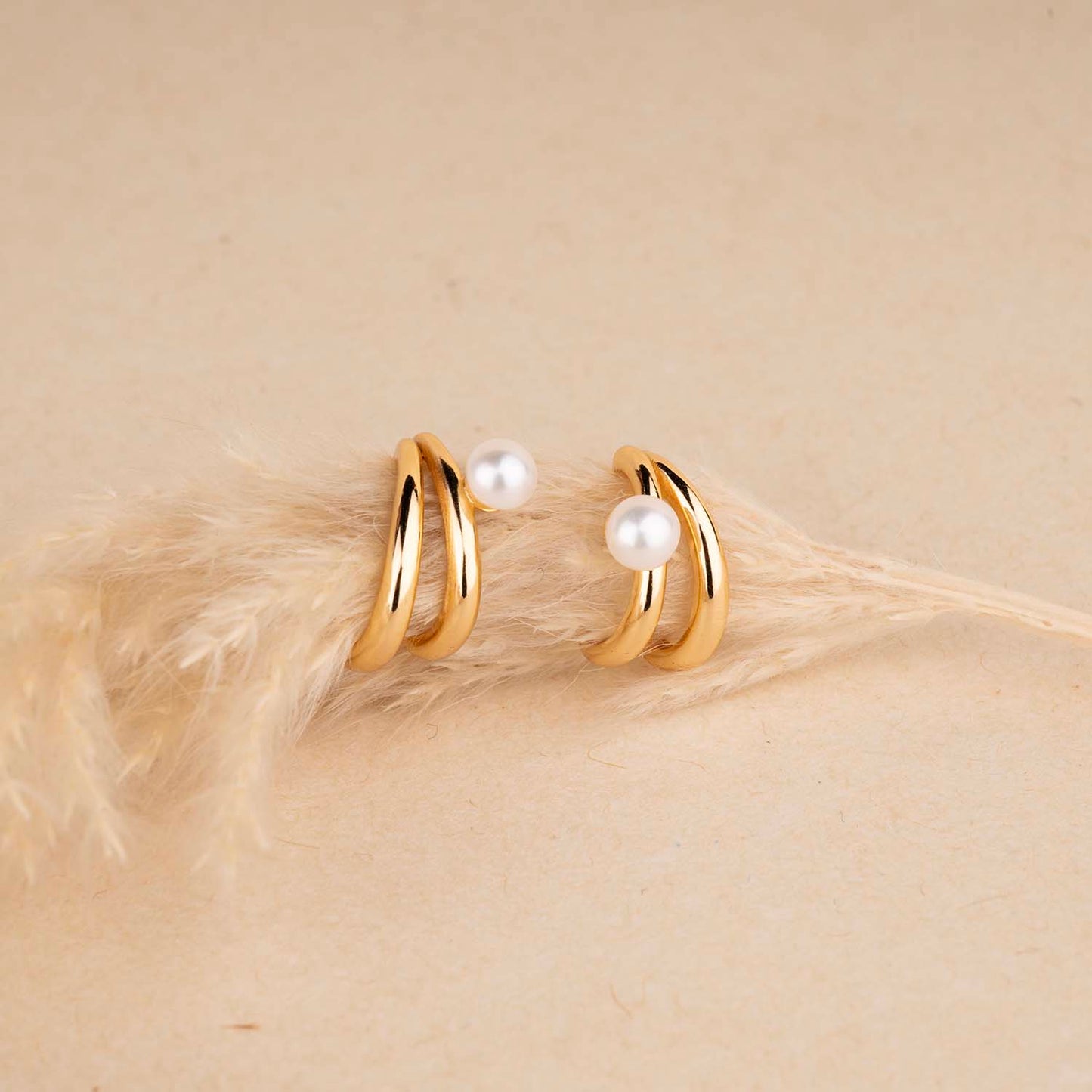 Gold Pearl Earrings