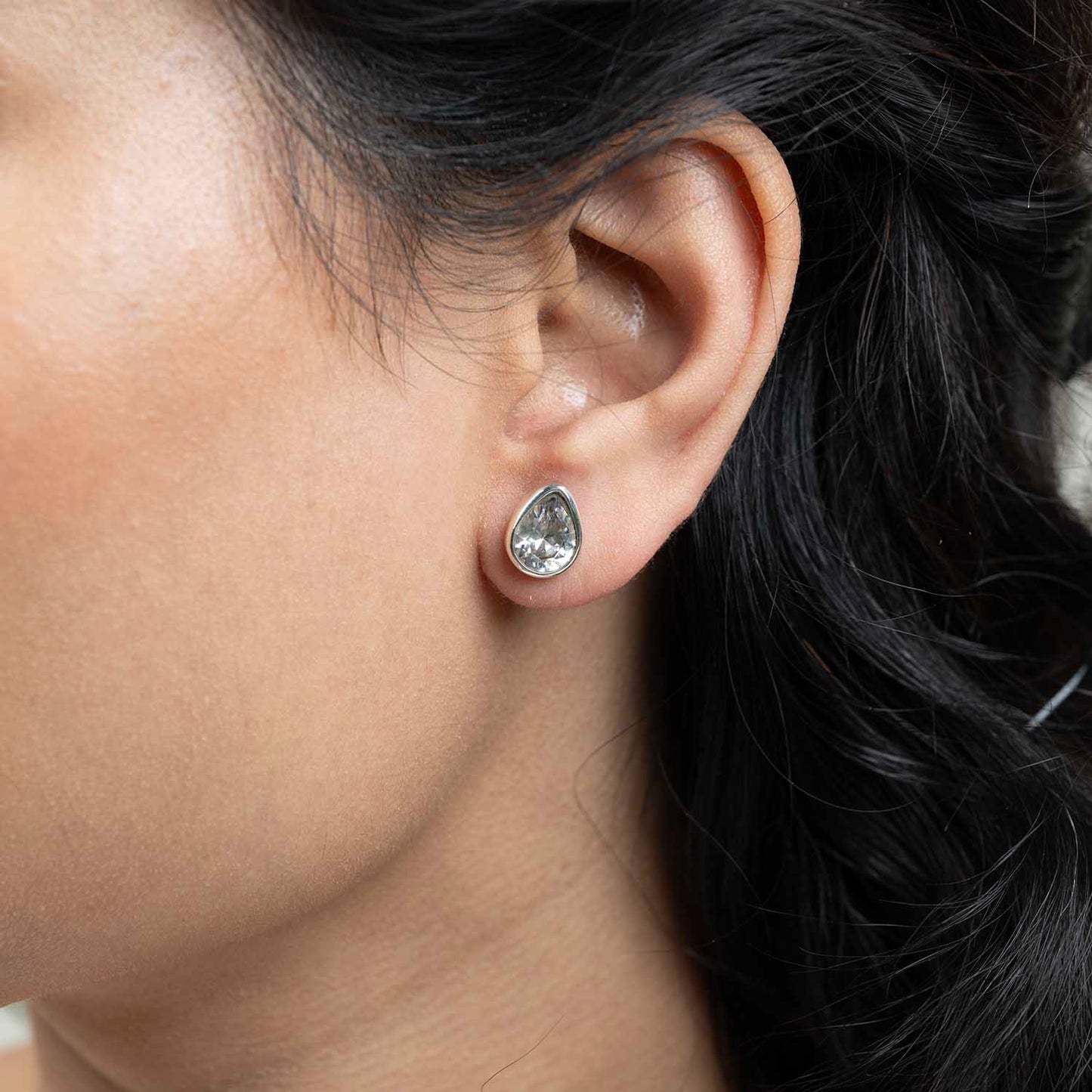 Silver Drop Studs