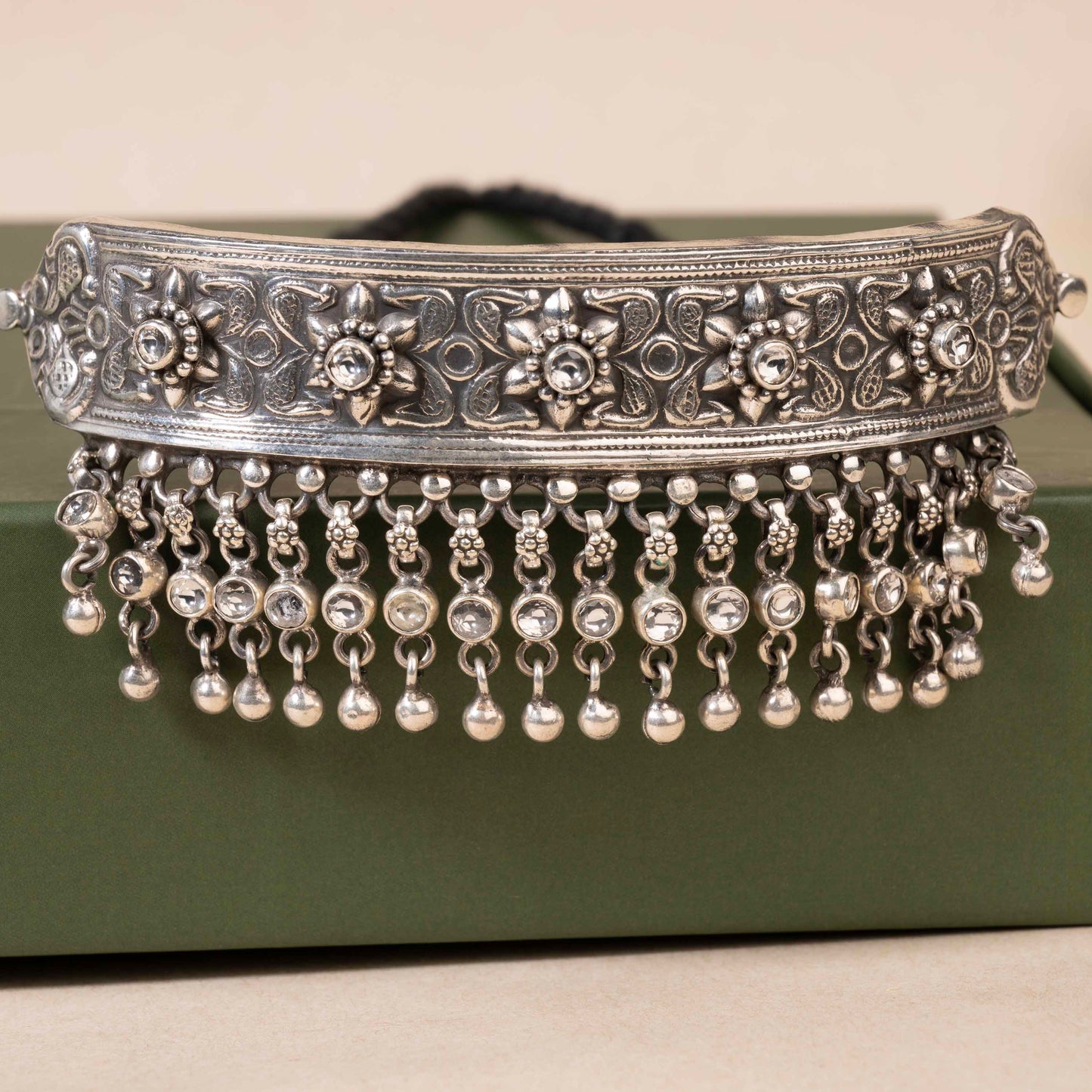 Oxidised Silver Choker
