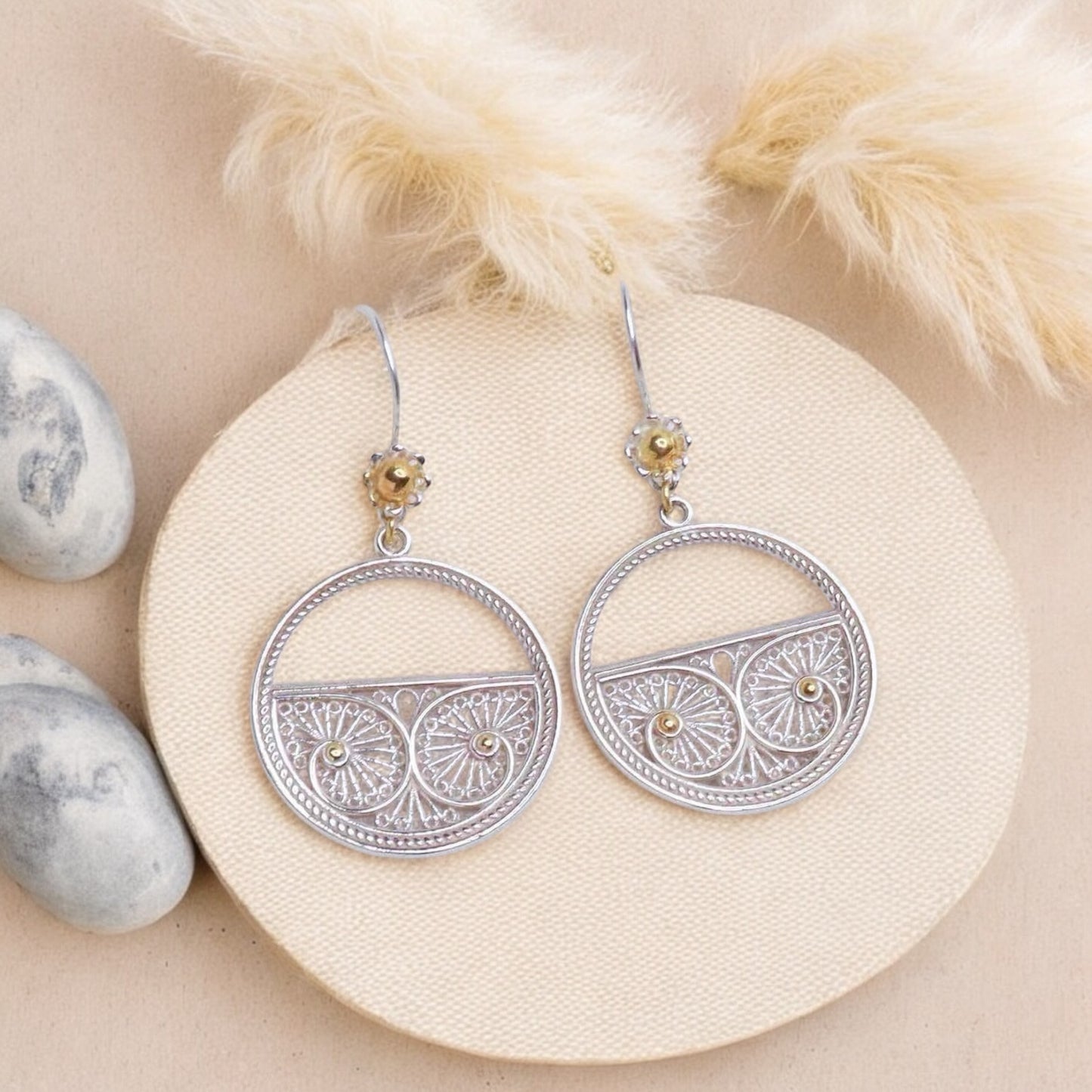 Silver Earrings.