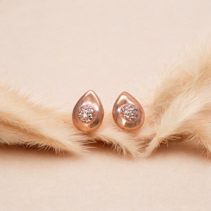 Rose Gold Drop Studs