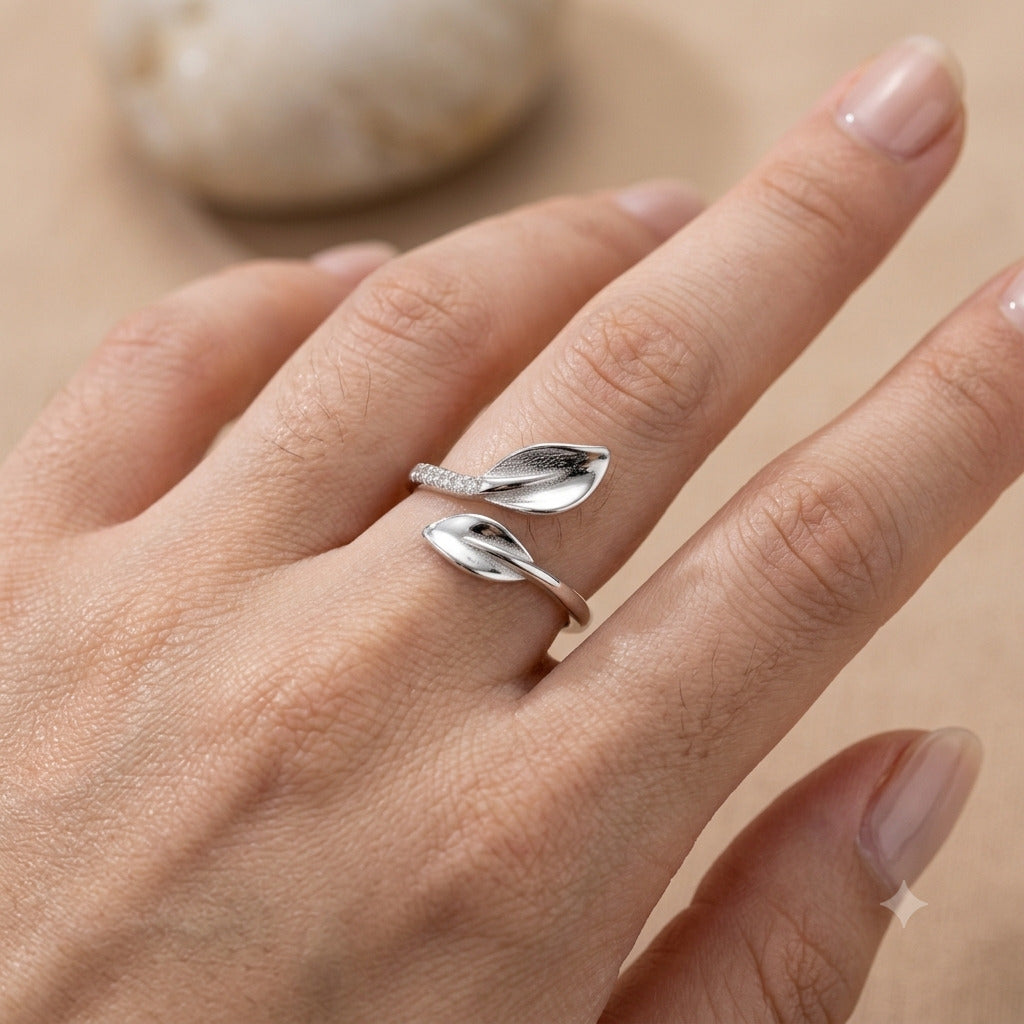 925 Silver Leaf Ring