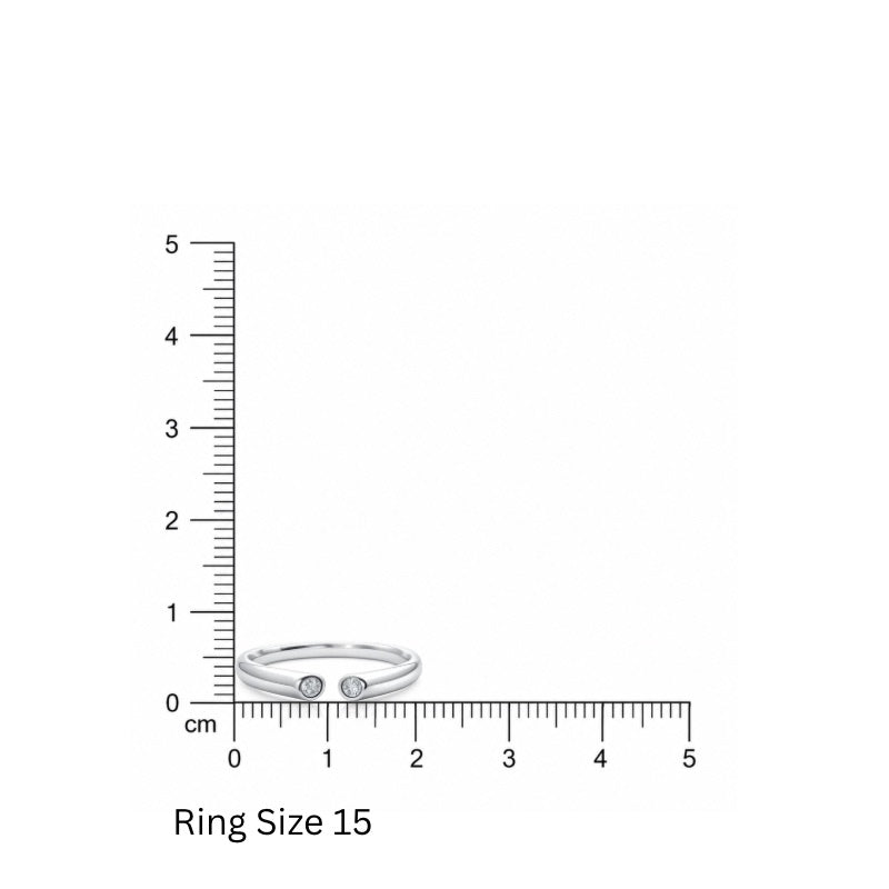 Minimal Silver CZ Ring in 925 Sterling Silver