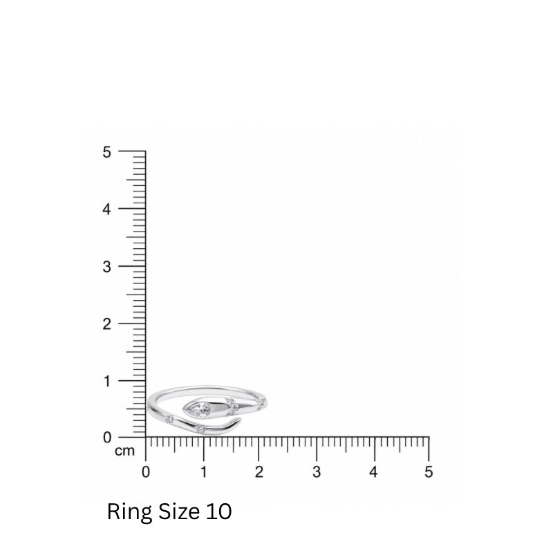 Silver Snake Ring in 925 Sterling Silver
