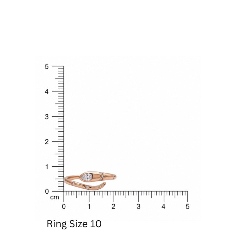 Rose Gold Snake Ring in 925 Sterling Silver