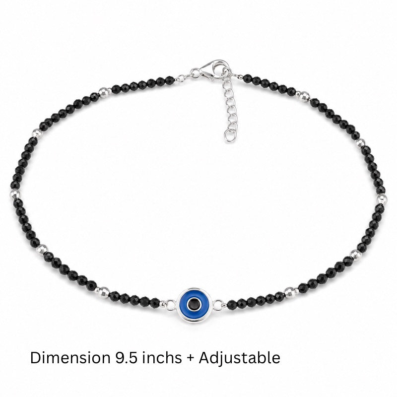 Evil Eye Anklet in 925 Sterling Silver