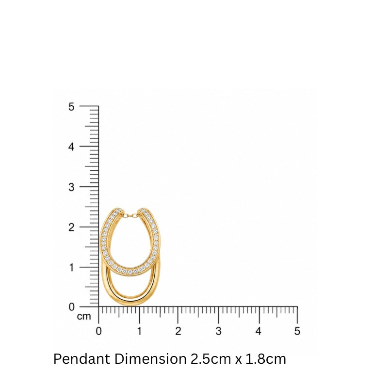 Interlock Halo Necklace in 925 Sterling Silver (Gold Plated)