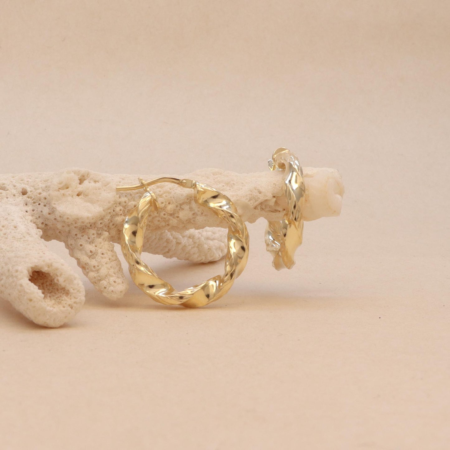 Gold Twisted Hoops