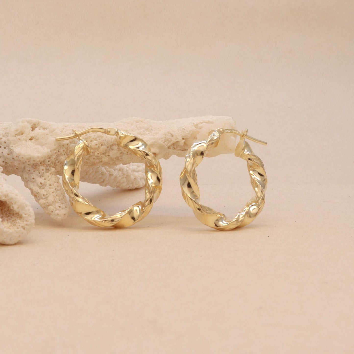 Gold Twisted Hoops