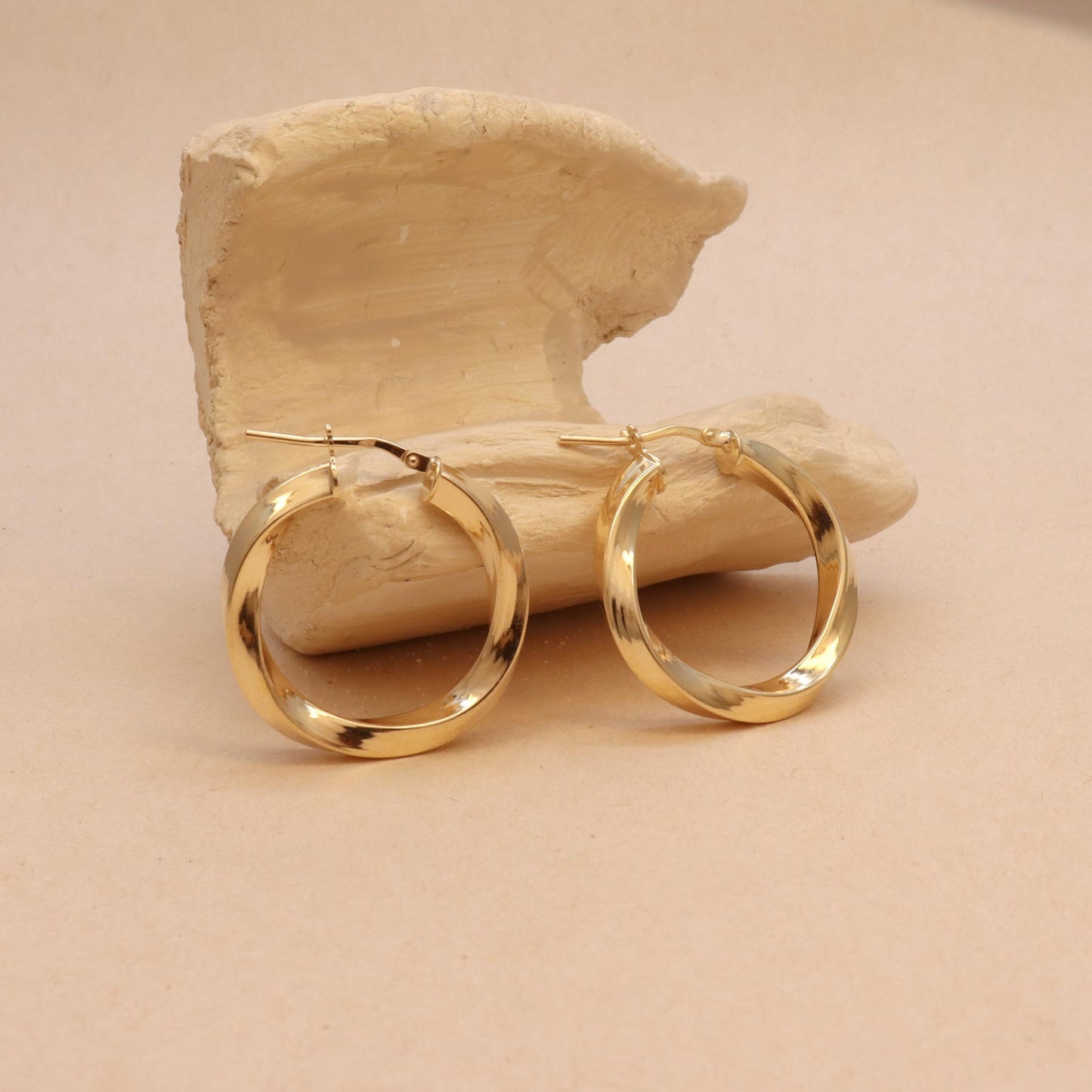 Golden Twist Hoops