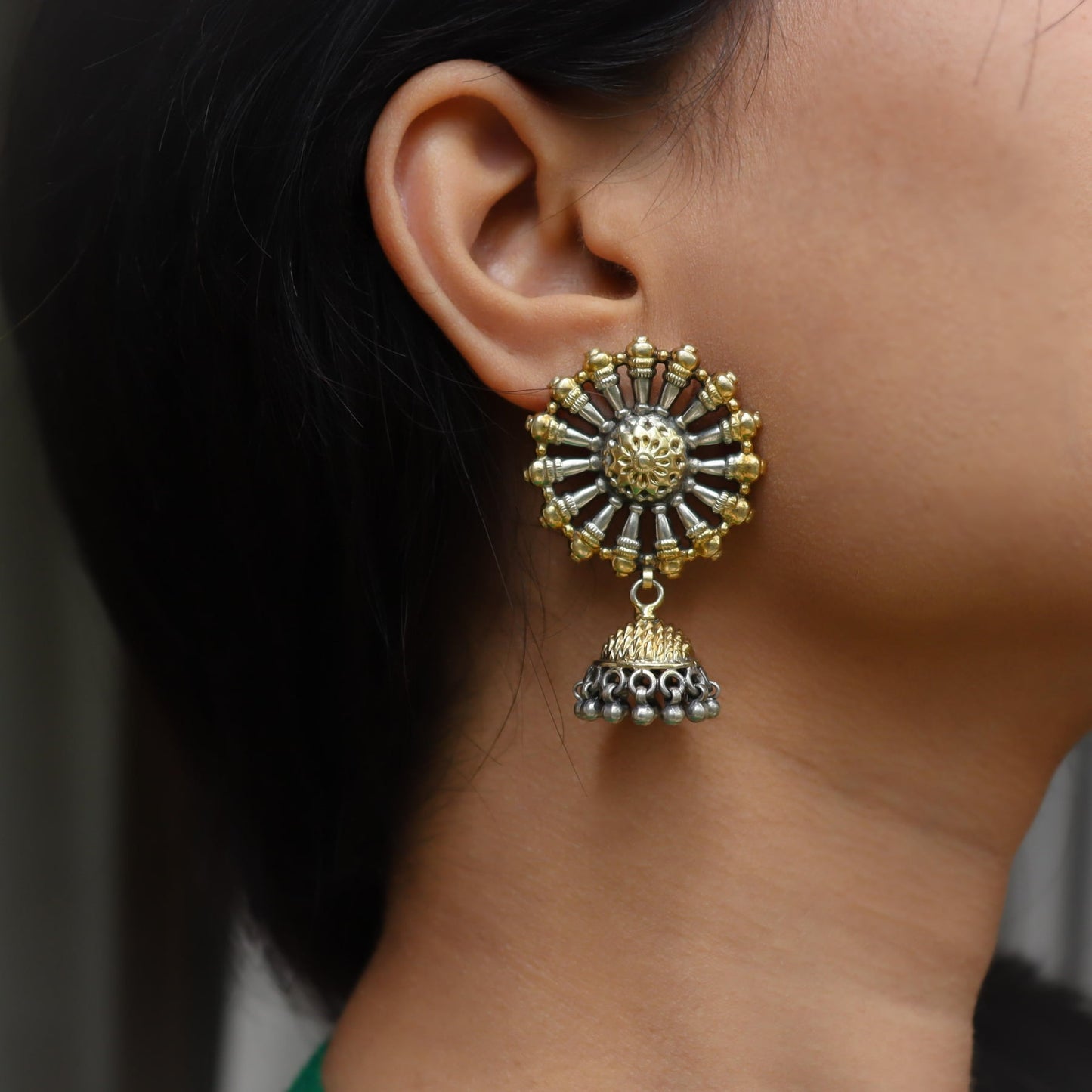 silver jhumka