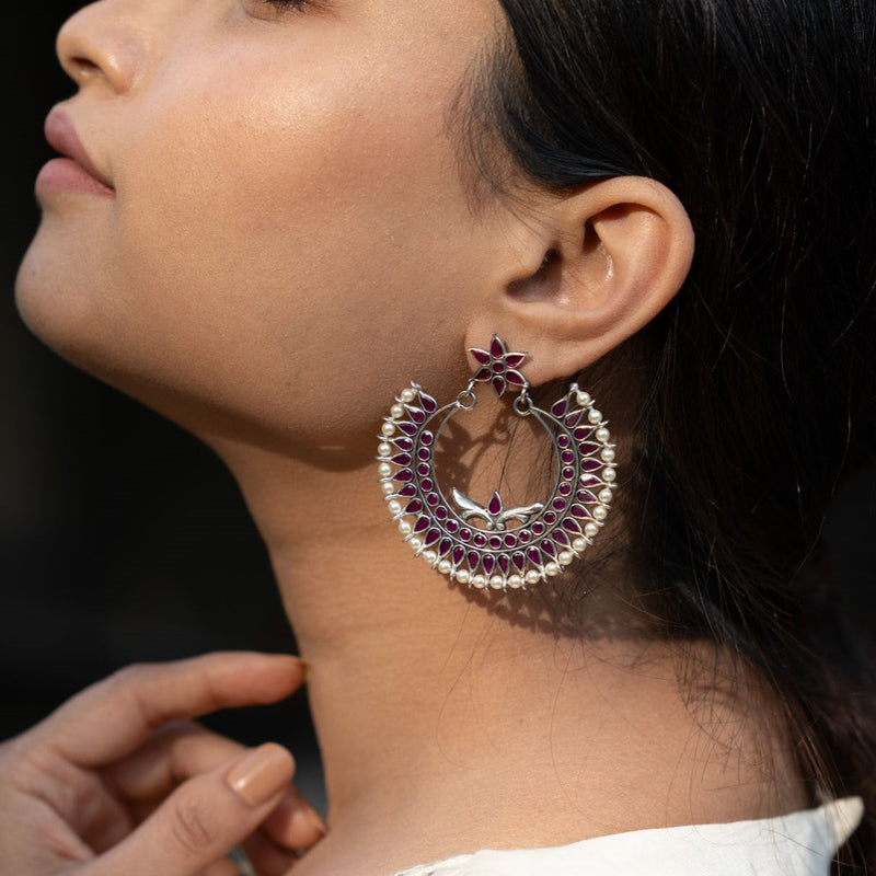 Silver Oxidised earrings