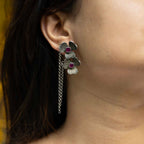 Oxidised Floral Earrings