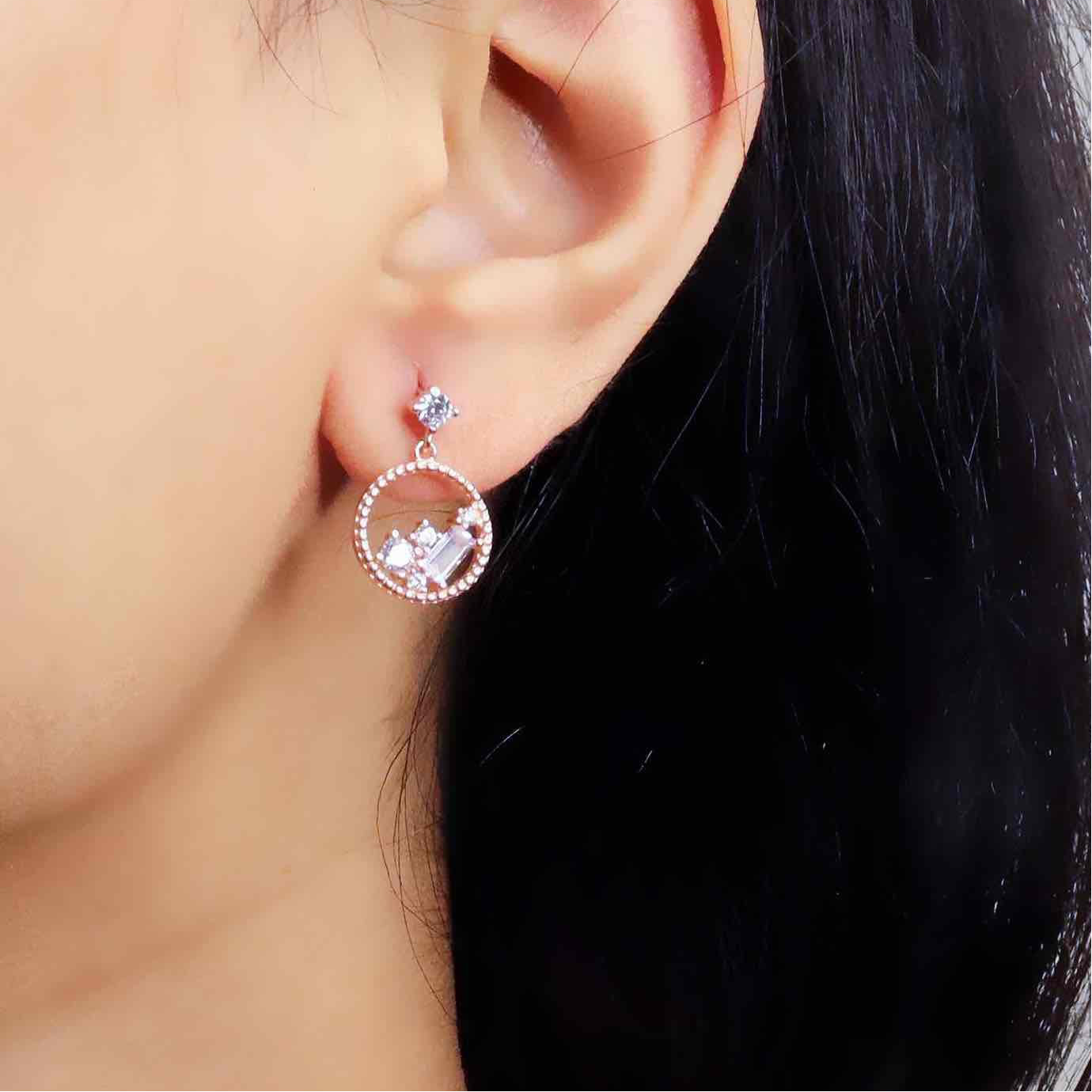 Silver Rose Gold Earrings