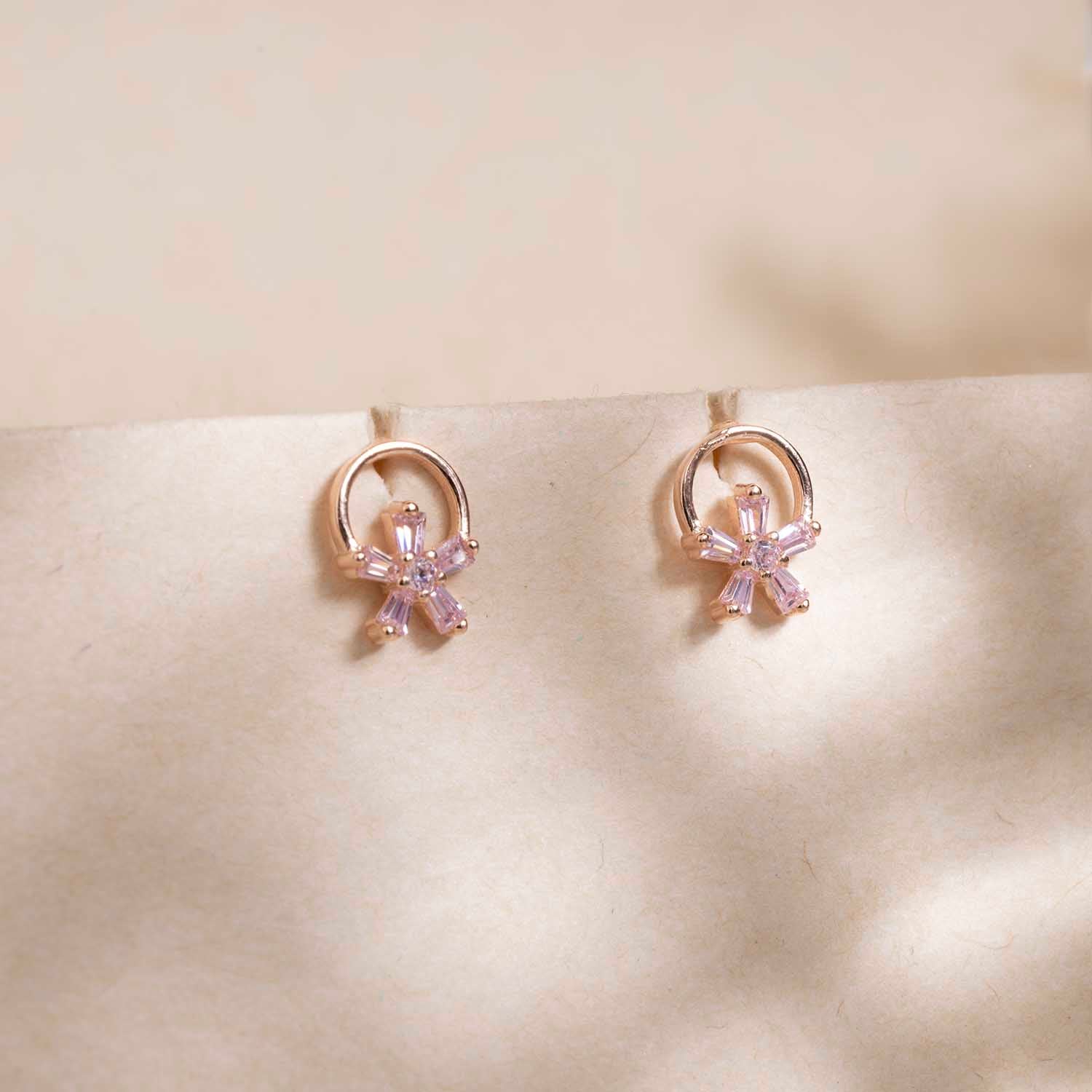 Tiny Rose Gold Earrings