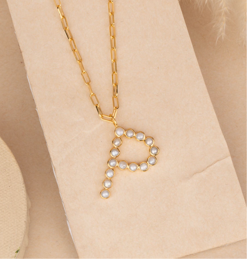 Golden Letter P Neck Chain