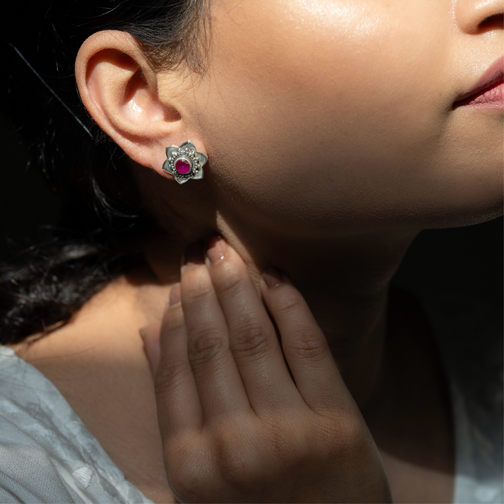 Timeless silver studs exuding simple elegance and subtle sophistication