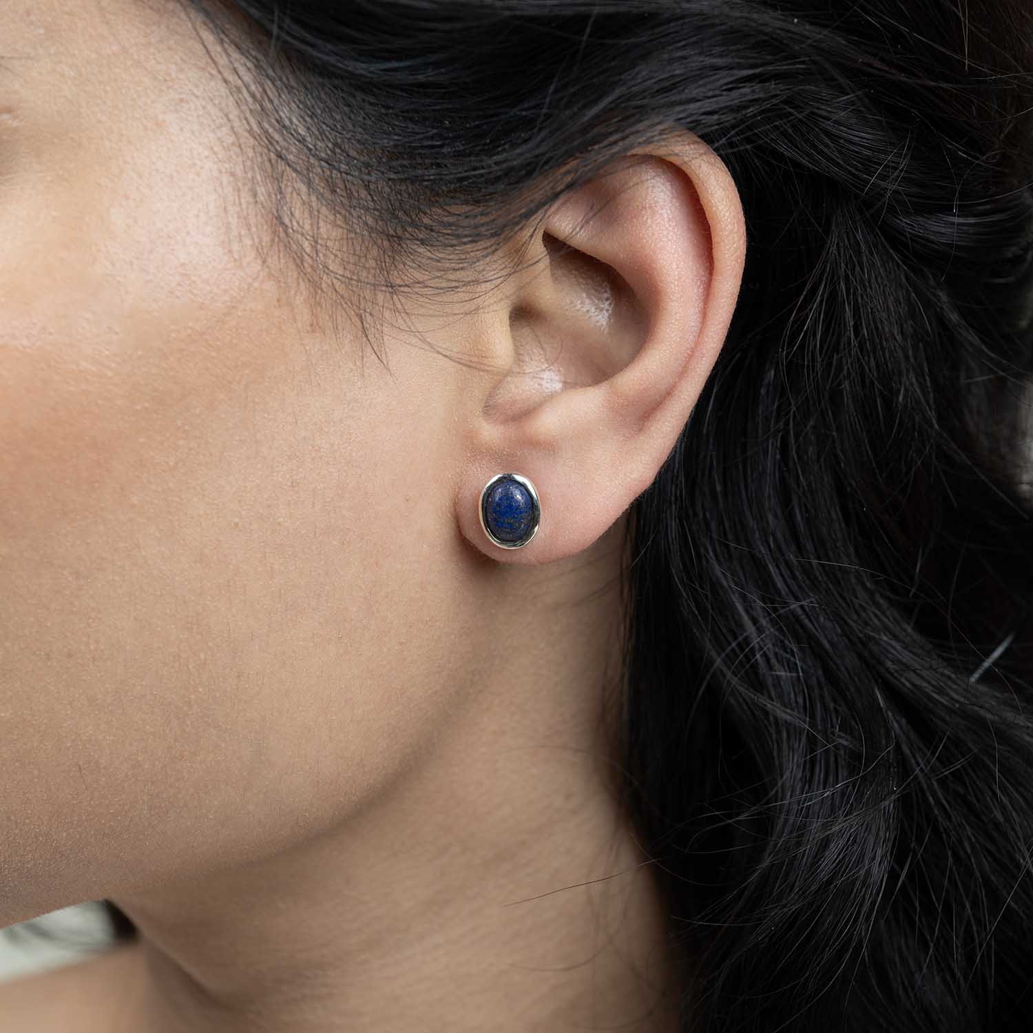Silver Oval Studs