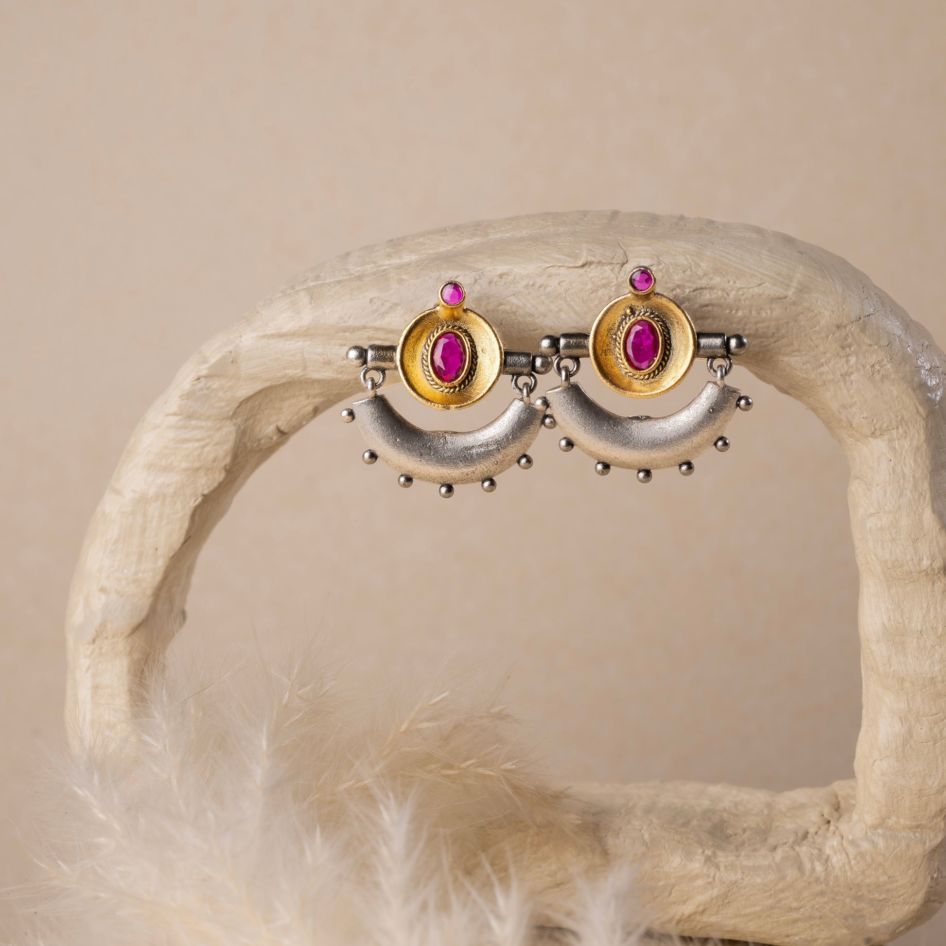 Stunning silver  earrings with intricate detailing, embodying traditional elegance and grace. 

