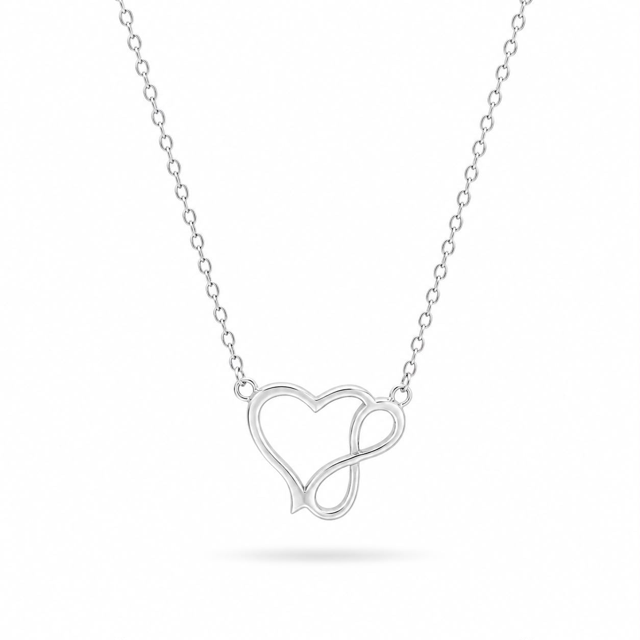 Silver Infinity Heart Neck Chain