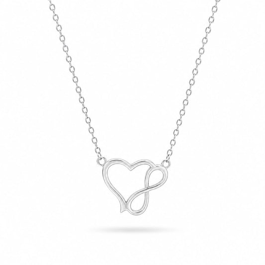 Silver Infinity Heart Neck Chain