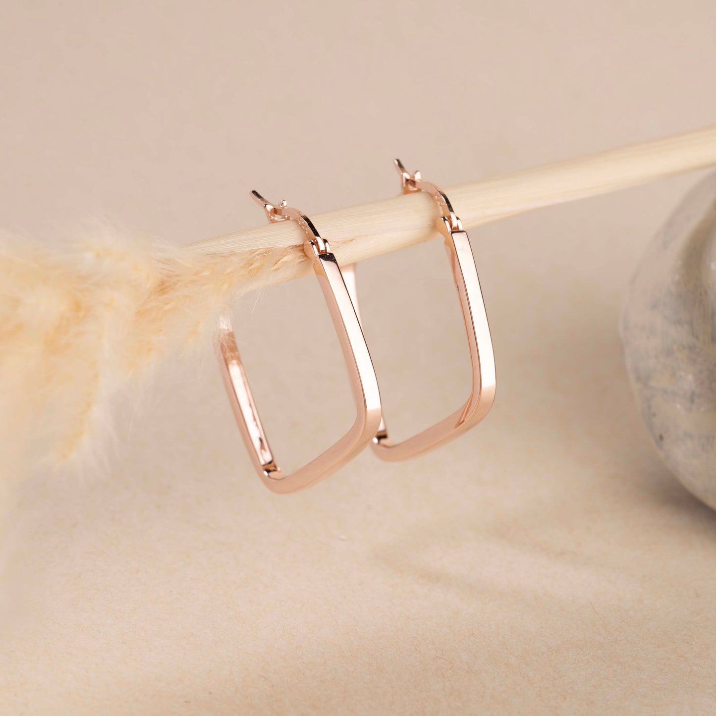 rose gold 925 silver hoops