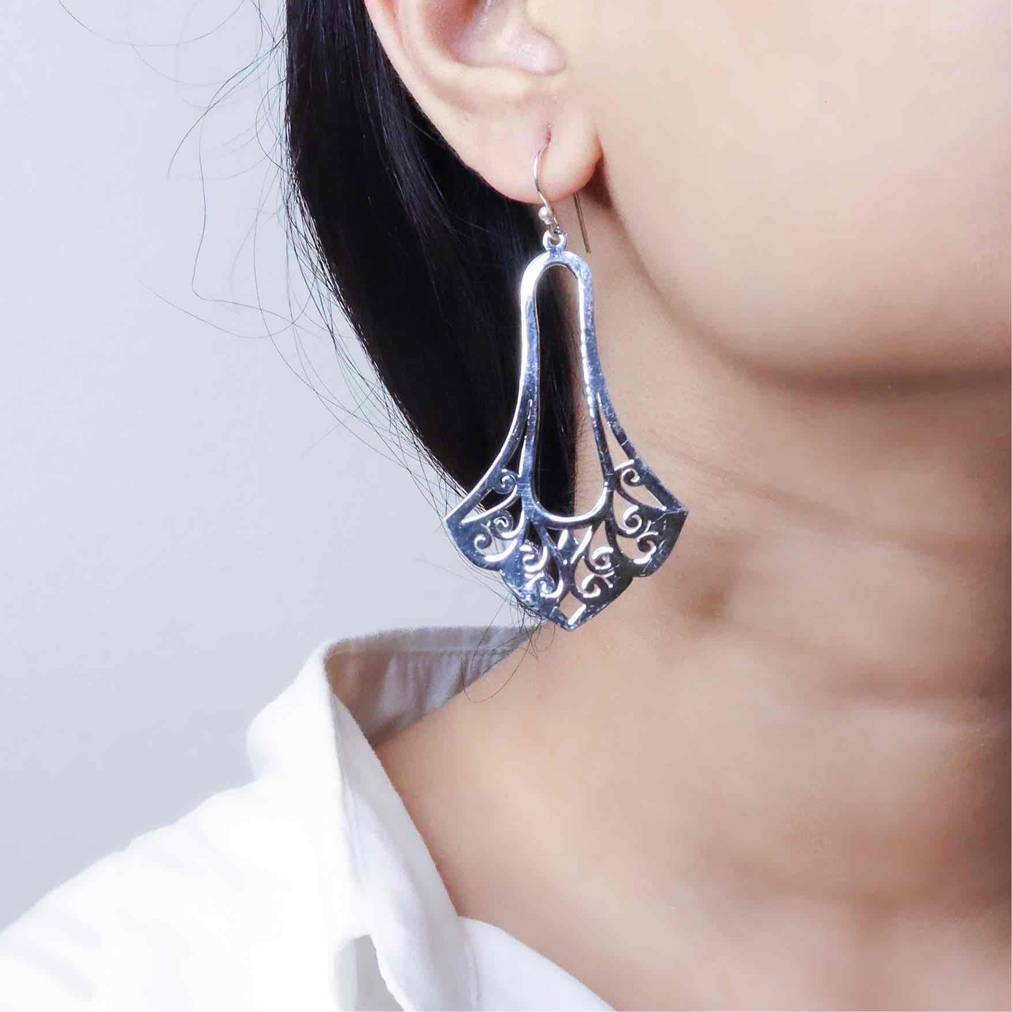 Silver Earrings.