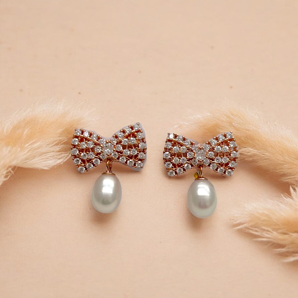 Rose Gold Bow Earrings