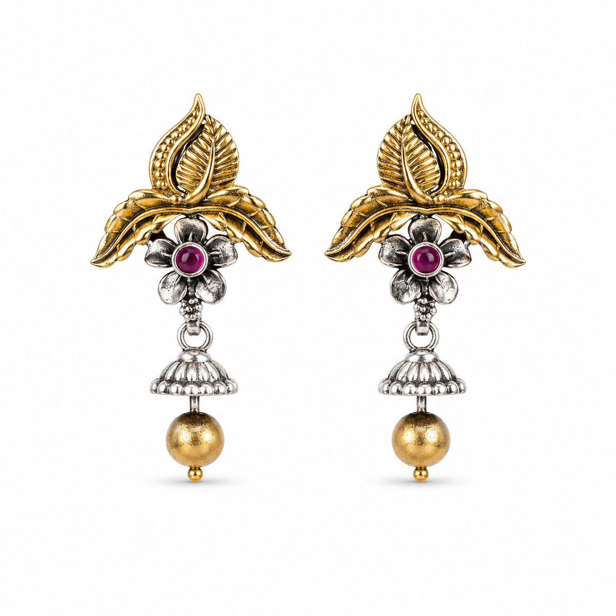 Silver Floral Earrings