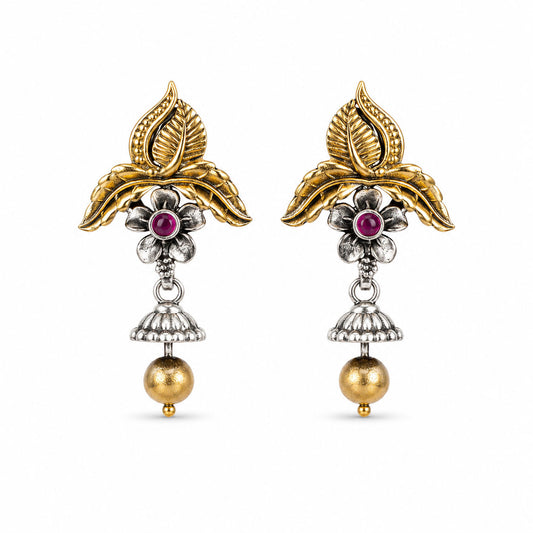 Silver Floral Earrings