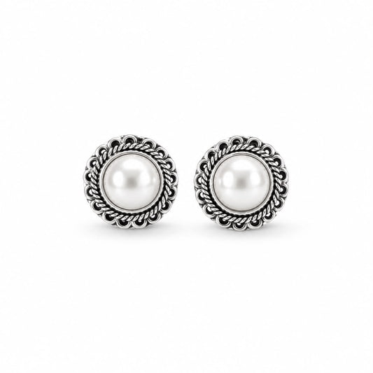 Silver Pearl Studs