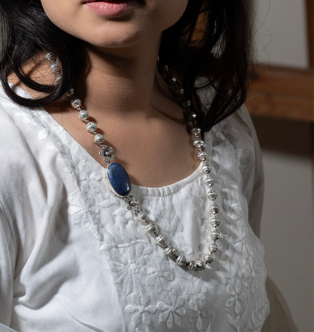 Elegant Blue Silver Necklace