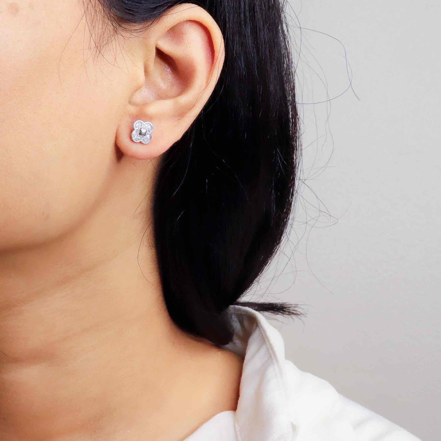 Timeless silver studs exuding simple elegance and subtle sophistication