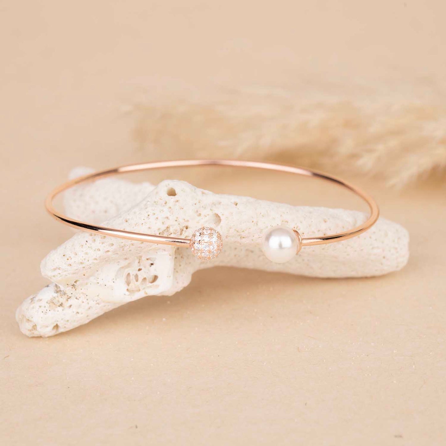 Rose Gold Pearl Cuff