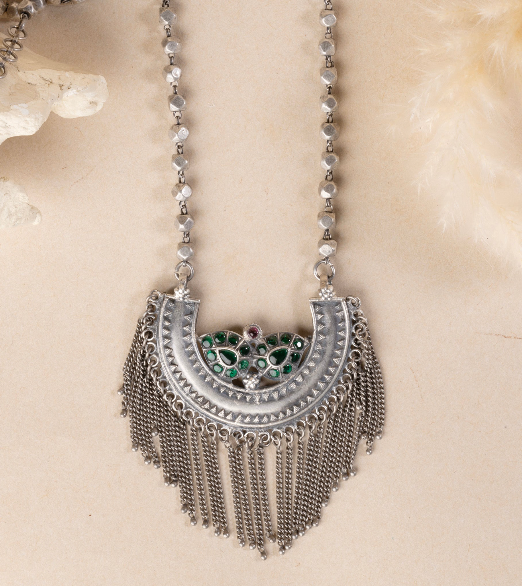 Elegant Oxidised Silver Necklace