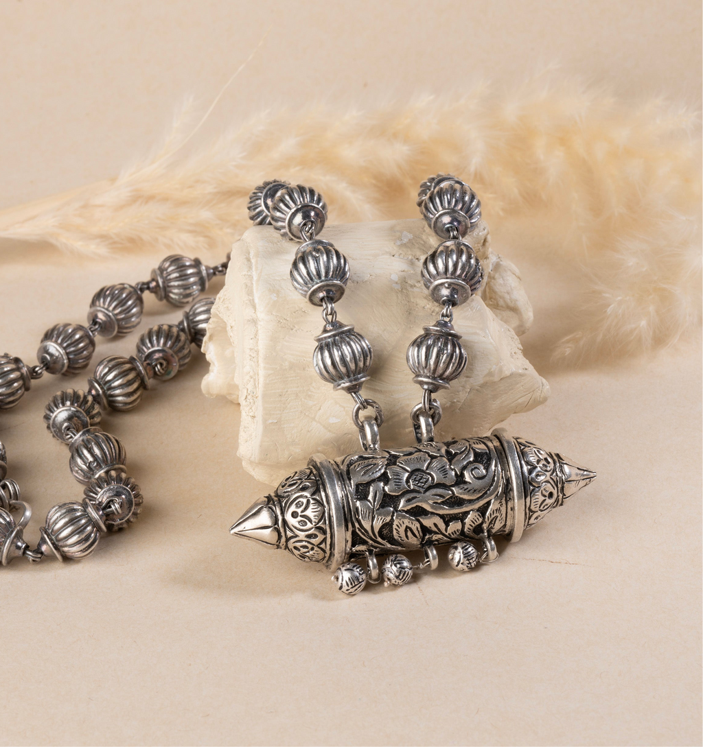 Antique Oxidised Silver Necklace