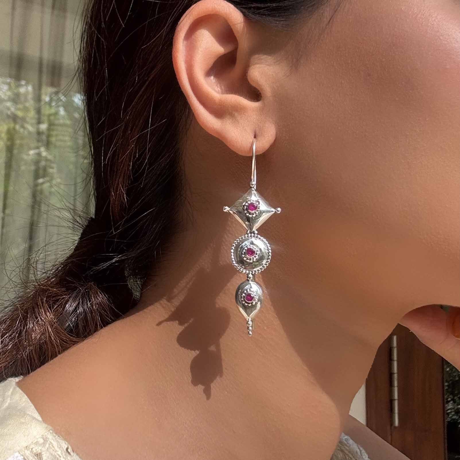 Long Silver Earrings