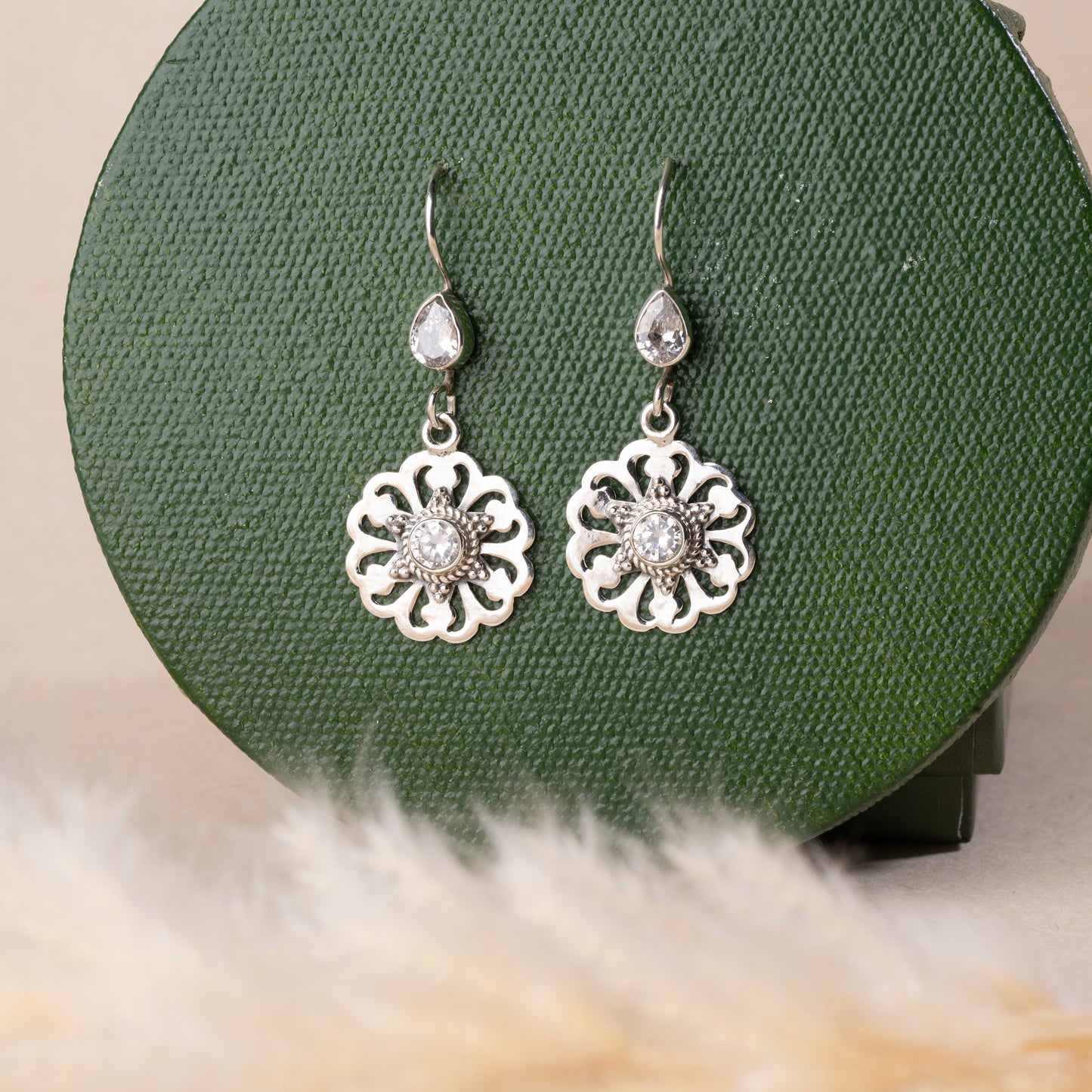 Stylish silver earrings featuring a sleek and modern design for everyday elegance